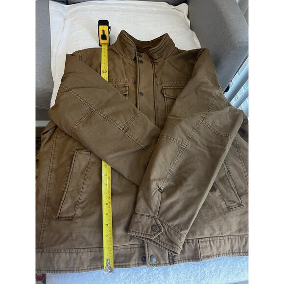 Levi's XXL Military Field Barn Chore canvas Retro utility insulate Jacket Brown - Picture 12 of 15